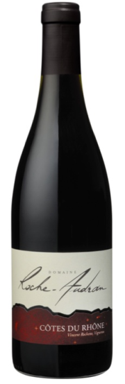 |bottle shot of domaine roche-audran cotes du rhone red wine 