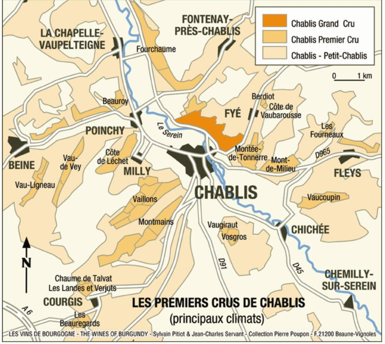 map of chablis wine 
